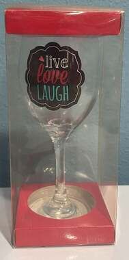 Flair Live Love Laugh All Purpose Wine Glass 14.6 fl oz NIB